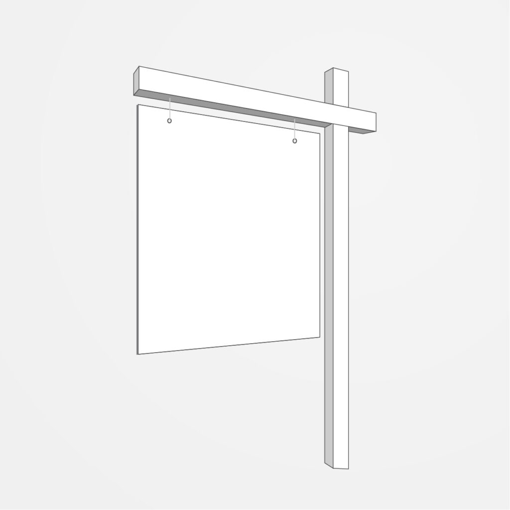 Wooden Sign Post Installation Thunderbolt Sign